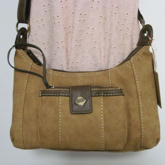 Zip Closure Hobo Crossbody Bag with Wristlet by Bolo - New - Picture 7 of 13